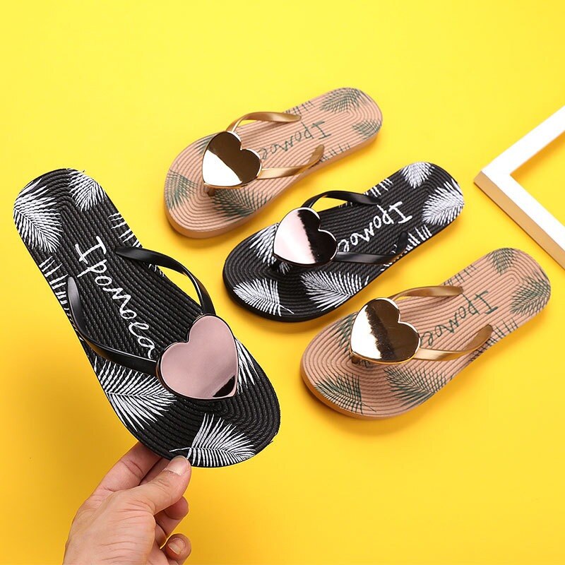 Women Sandals Slide Love Heart-shape.