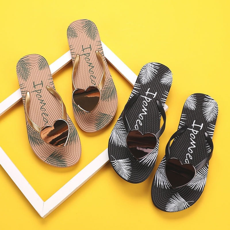 Women Sandals Slide Love Heart-shape.