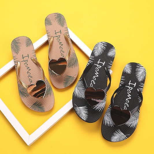 Women Sandals Slide Love Heart-shape.