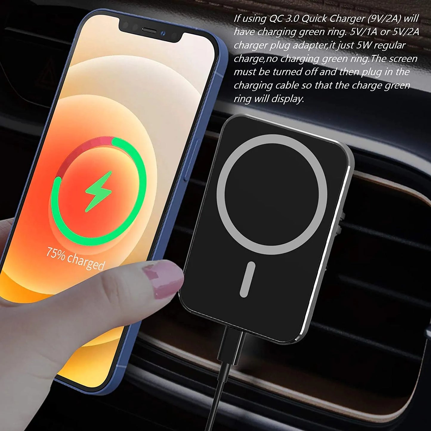 100W Magnetic Wireless Car Charger